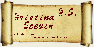 Hristina Stevin vizit kartica